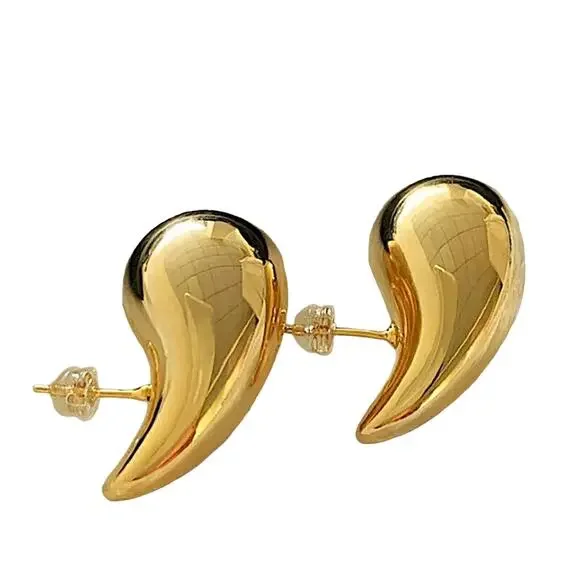 Gold Plated Water Drop Earrings - Picture 6 of 10